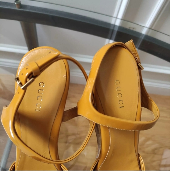 Gucci GG monogram espadrille platform wedge sandals 40 Fit 8.5 Strap Chunky Y2K - Picture 12 of 16